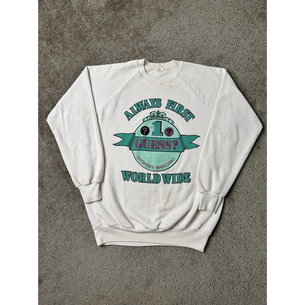 Vintage 1987 Guess Georges Marciano‎ Always First Worldwide Sweatshirt, Size L